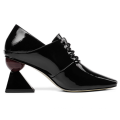 Pump Lace up Shoes for Lady Women Strange Heel Shoes China Factory Fancy Heel Patent Genuine Leather